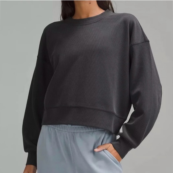 Lululemon “Softstreme” Cropped Oversized Ribbed Crewneck - Picture 3 of 9